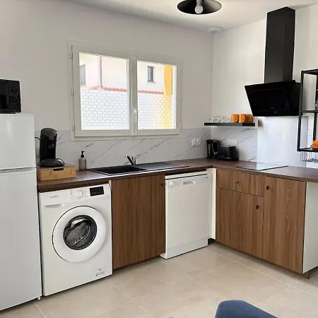 New Flat, Private Hot Tub, Garden, Ac Near Argeles Beaches Daire *